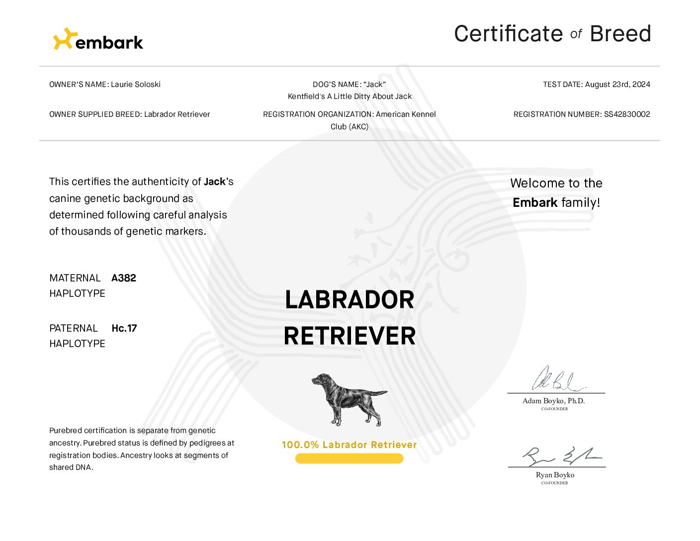 Embark Certificate Jack